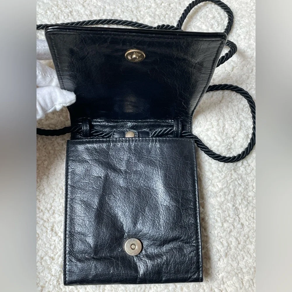 Fendi Vintage Black Woven Leather Rope Strap Crossbody Bag - Picture 9 of 16